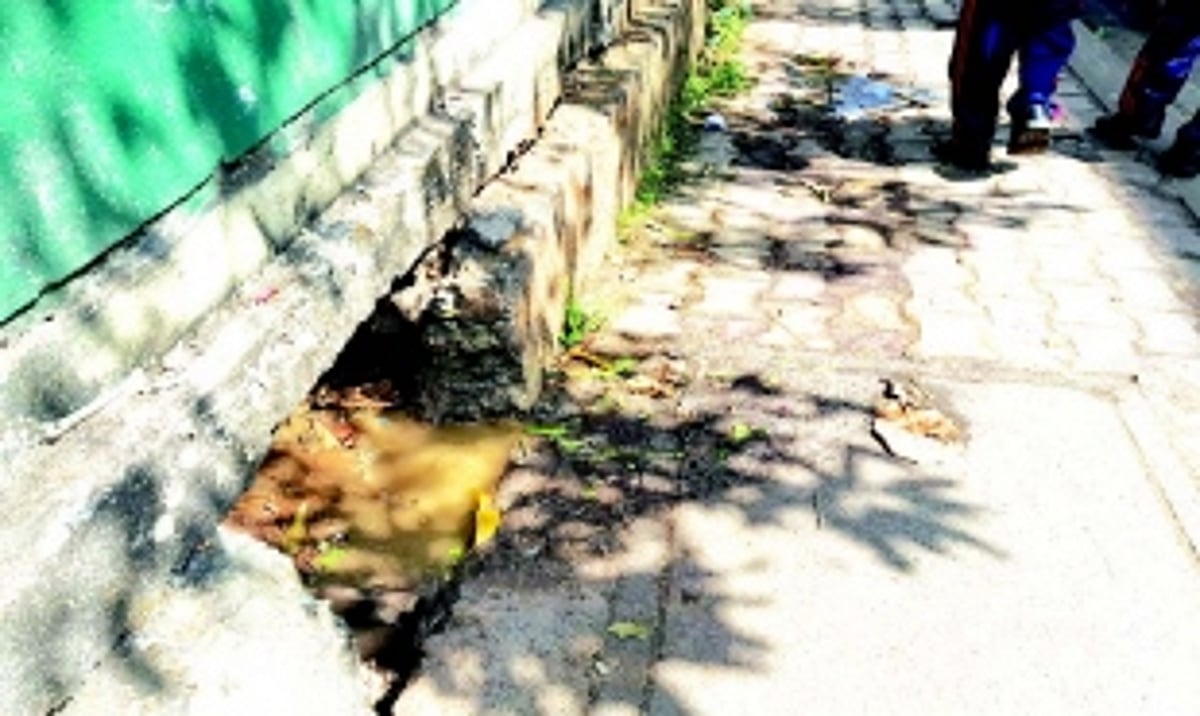 After Navelim, rainwater gutters in the heart of Margao overflow with sewage, waste water