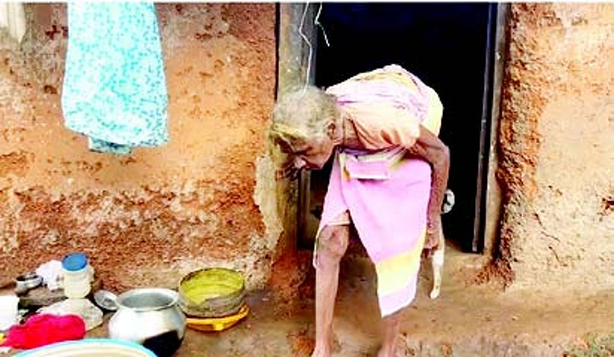 Aged DSS beneficiary Bhagirathi will no
longer  go to the bank, the bank will
come to her