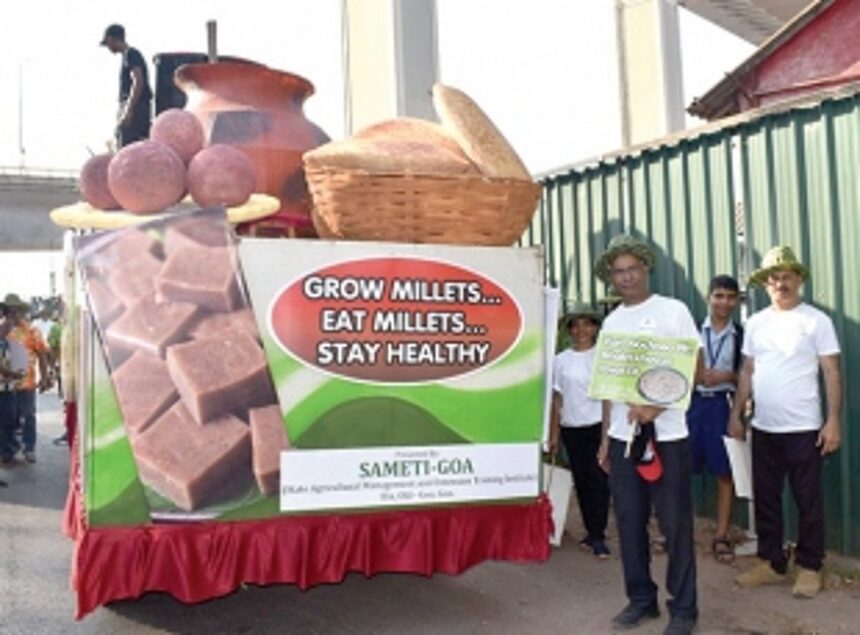 Agri Dept’s officers danced through Panjim, Margao streets to urge farmers to grow millets