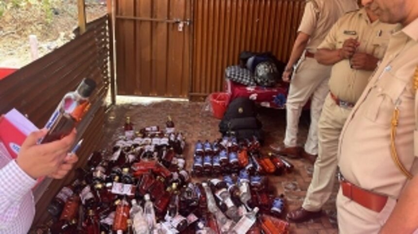 Alcohol Seizure at Old Patradevi Check Post: Driver of MH Passing Car detained