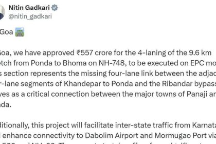 All eyes on Ponda-Bhoma highway as Gadkari
approves four-laning