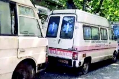 Ambulances at Mapusa District Hospital in a state of disrepair