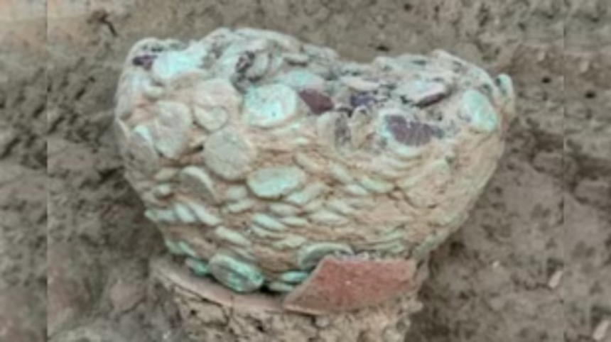 Ancient Kushan Empire Coins Unearthed in Buddhist Stupa at Mohenjo Daro, Pakistan