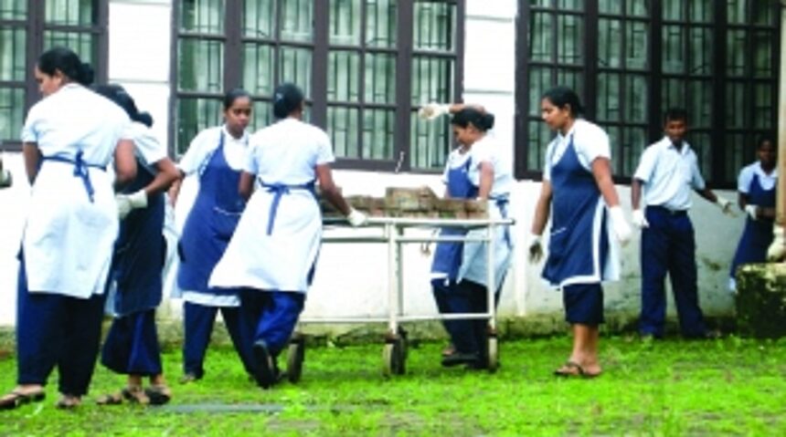 ...And Hospicio staff use stretchers to carry pavers 1 ...And Hospicio staff use stretchers to carry pavers