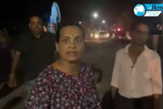 Angry local block Saligao Tinto Road due to accident; no tiling even after 15 coconuts broken