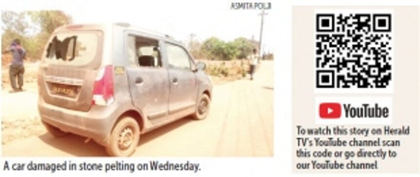Angry workers pelt stones at Mopa Airport site 1 Angry workers pelt stones at Mopa Airport site