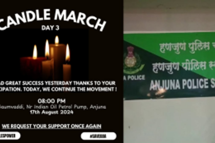 Anjuna Police station Duty Master suspended; Protests against loud music enter day three