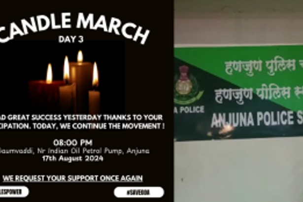 Anjuna Police station Duty Master suspended; Protests against loud music enter day three