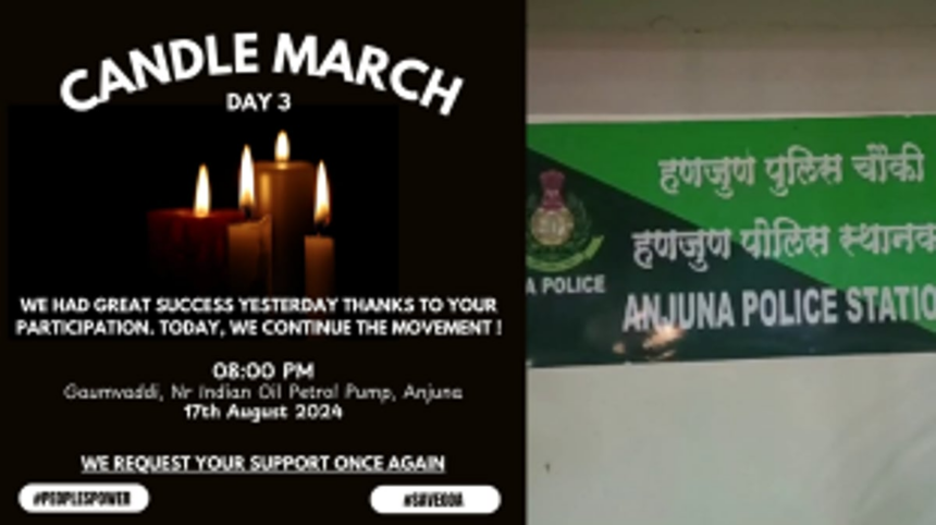 Anjuna Police station Duty Master suspended; Protests against loud music enter day three