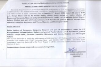 Annual Planned Shutdown for Maintenance in South Goa