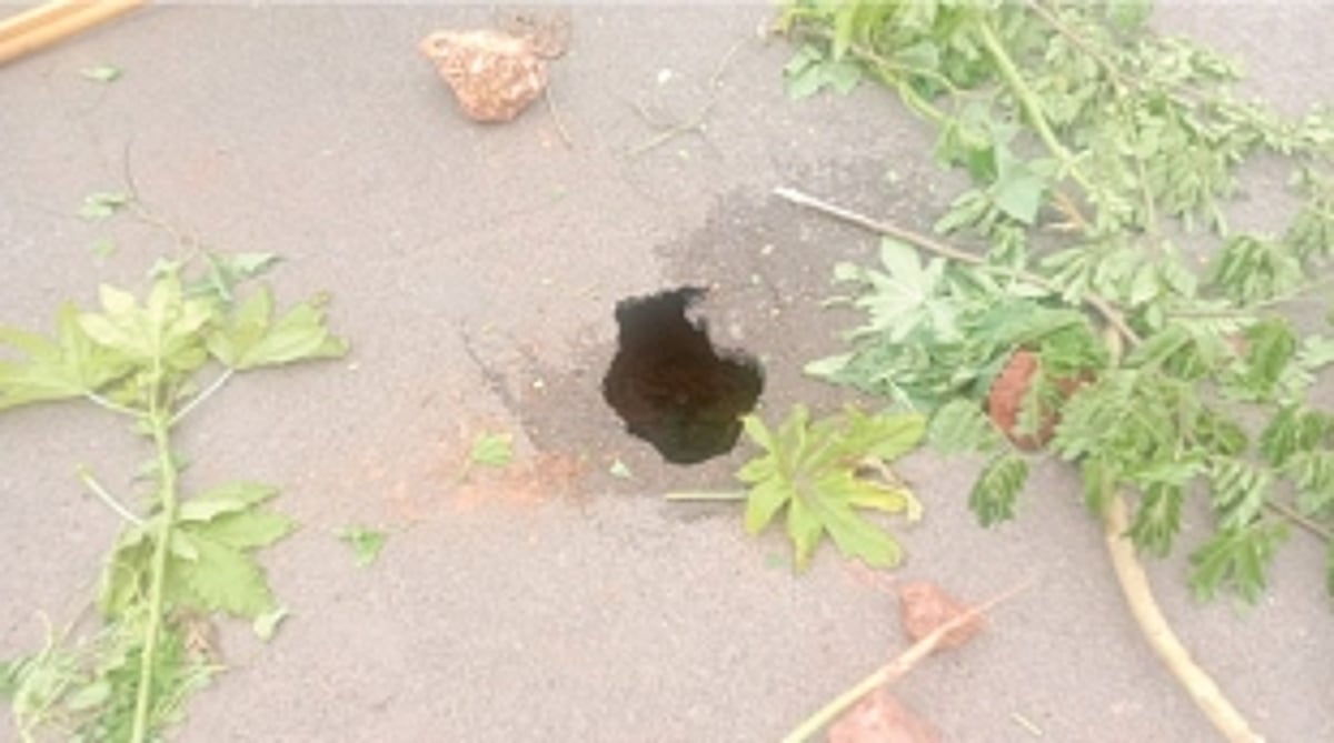 Another incident of sinking  road occurs in Margao