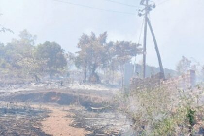 Another shocking fire incident  at Mandrem, entire hill gutted