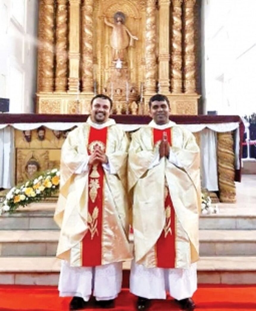 Archbishop Ferrao ordains 2 Jesuits as priests at Basilica