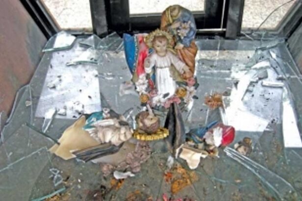 Areal falls prey  to vandals