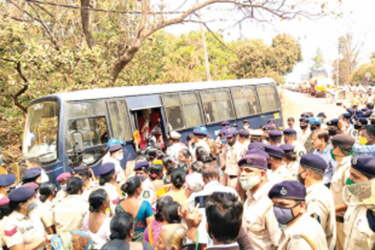 Around  100 Pernem locals detained  for obstructing land survey work