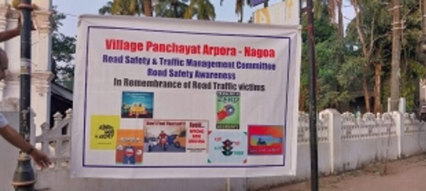 Arpora-Nagoa Village Pays Tribute to Road Traffic Victims with Candlelight Vigil