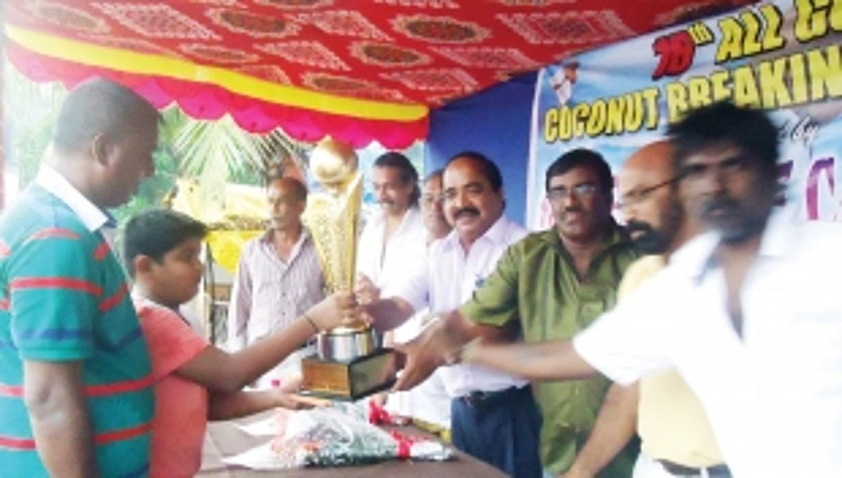 Ashnoy wins coconut breaking contest