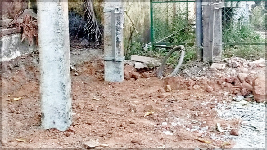 Authorities Cover Drain with Mud Near Transformer Poles Along MDR-10, Raising Concerns 1 Authorities Cover Drain with Mud Near Transformer Poles Along MDR-10, Raising Concerns