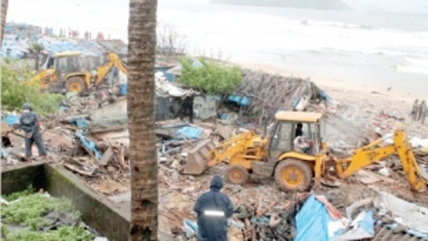 BAINA: Demolition of illegal huts 1 BAINA: Demolition of illegal huts