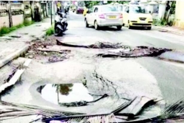 Baga goes the Smart City way; one more crater surfaces on road