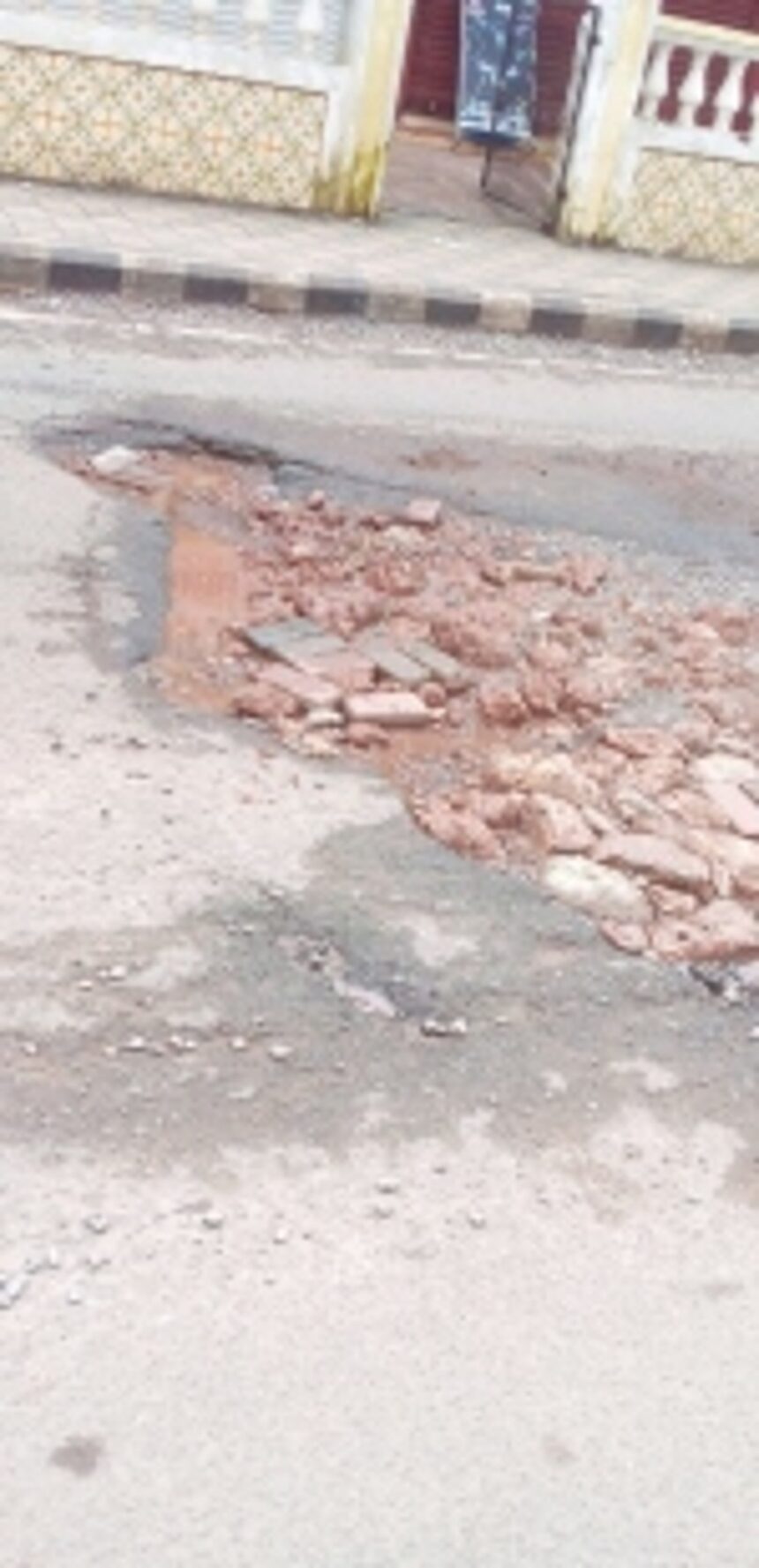 Baga road sinks again 1 Baga road sinks again