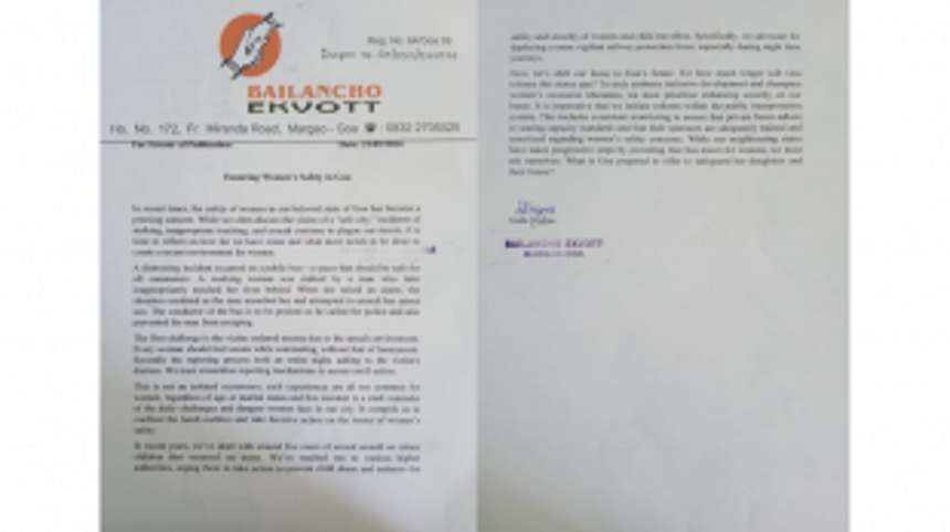 Bailancho Ekvott Raises Alarm Over Women's Safety in Goa