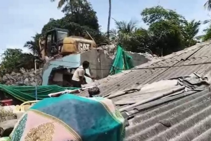 Baina Residents Protest Demolition Work After Cement Debris Damages Homes