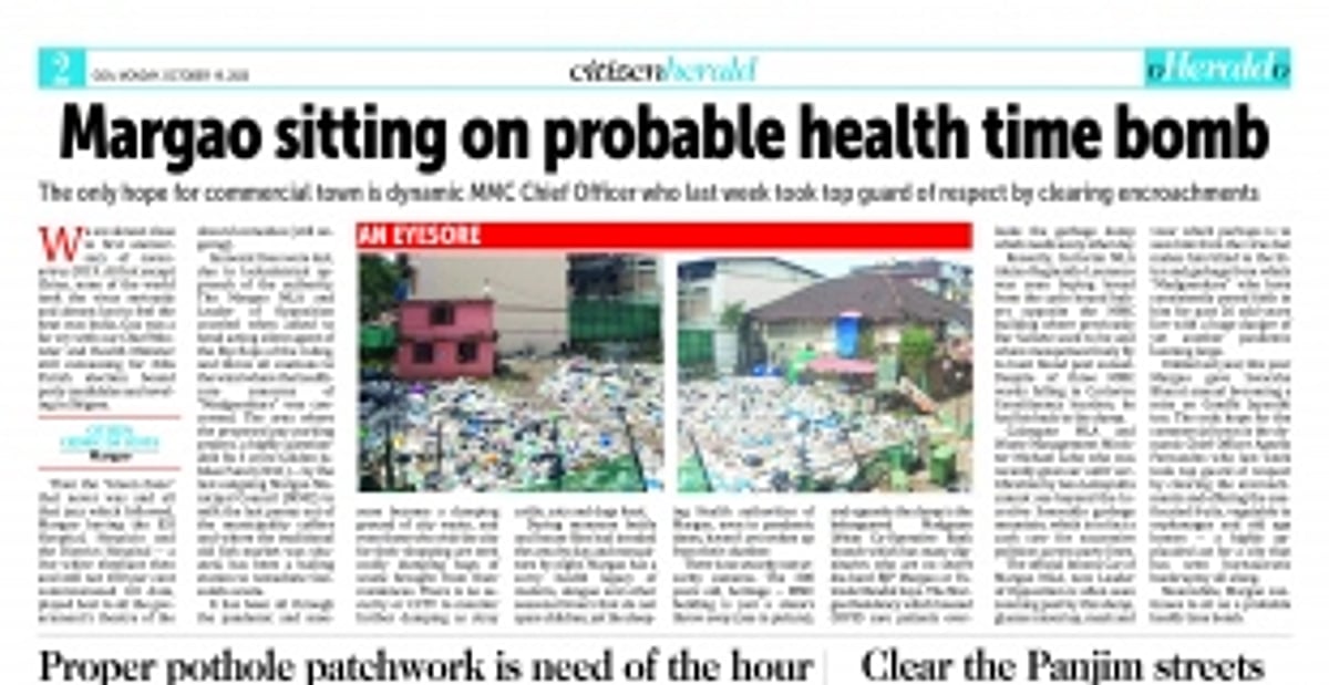 Baling of dry waste at Margao old fish market from today