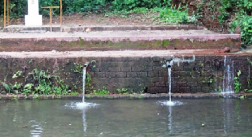 Beautification works of Salmona  Spring, Saligao Church undertaken