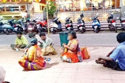 Beggars occupy footpath outside MMC building