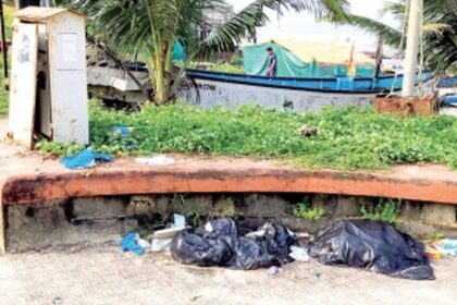 Benaulim beach  stinks of garbage