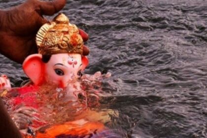 Benaulim lake  illuminated, cleaned up for  idol immersion