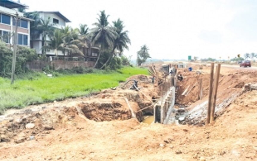Benaulim locals alarmed as rivulet joining River Sal filled for Western Bypass construction 1 Benaulim locals alarmed as rivulet joining River Sal filled for Western Bypass construction