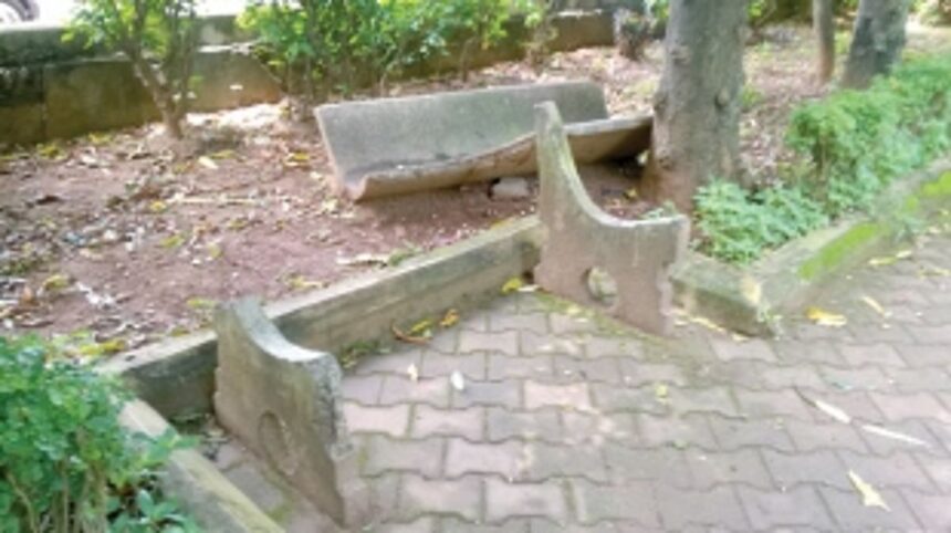 Benches at Vasco Municipal Park are in a pathetic state