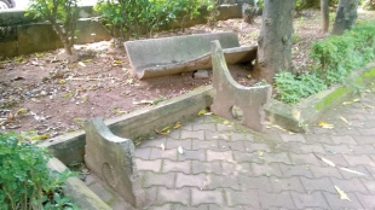 Benches at Vasco Municipal Park are in a pathetic state