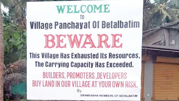 Betalbatim Villagers Install Warning Sign Cautioning Outsiders on Resource Depletion