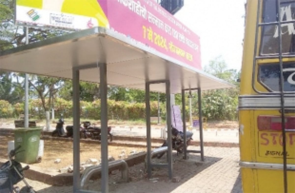 Between a bus shelter and a hard place!