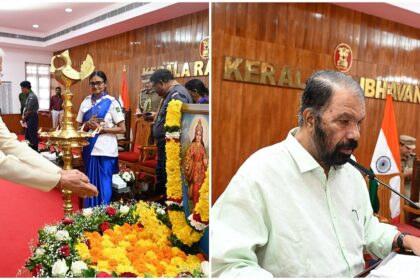 Bharat Mata with saffron flag sparks walkout by Kerala minister at Raj Bhavan