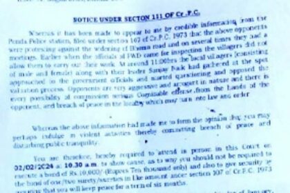 Bhoma villagers opposing highway expansion receive notices to ‘maintain peace’