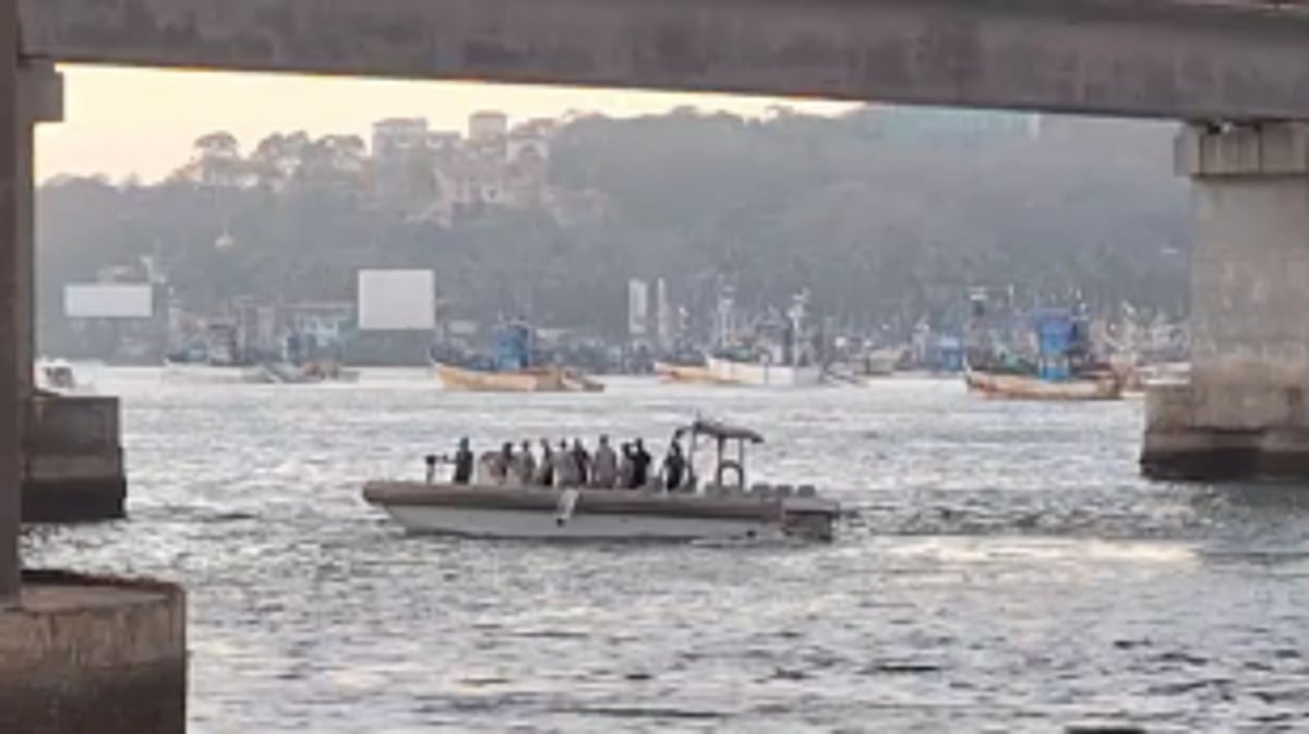 Bike Rider Falls into River After Head-on Collision with Tourist's Car on Mandovi Bridge