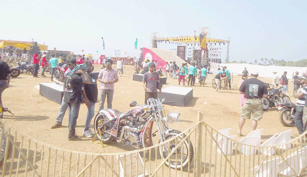 Bike displayed at the India Bike Week at Vagator.