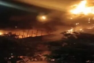 Blaze Ravages Noida's Sector 65: Firefighters Battle Inferno as Building Engulfed in Flames