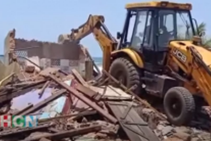 Bogmalo Panchayat  demolishes illegal shack