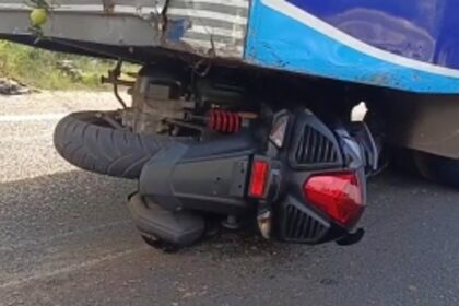 Boy Critically Injured in Two-Wheeler Collision with Bus at Shantinagar