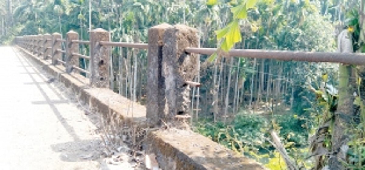Bridge connecting Nirankal, Dabal villages weakening; guard rail corroded and damaged