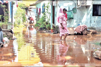 Burst Water Pipeline Floods Homes in Bhatlem, Residents Demand Compensation