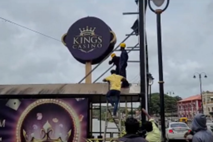 CCP acts against illegal casino signboards, structures in Panjim