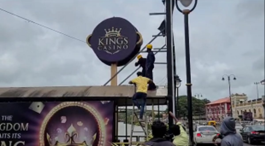 CCP acts against illegal casino signboards, structures in Panjim