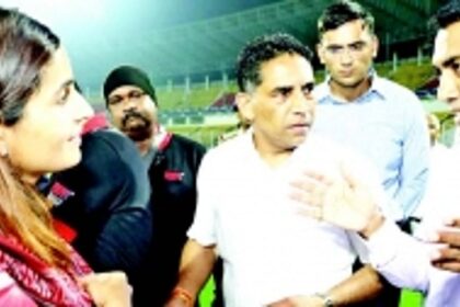 CM, sports minister inspect Nehru Stadium