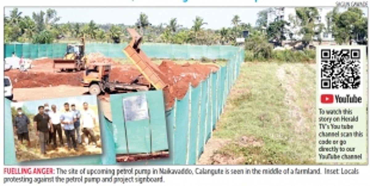 CRIES FROM THE FIELD: Calangute farmers furious over proposed petrol pump on fields